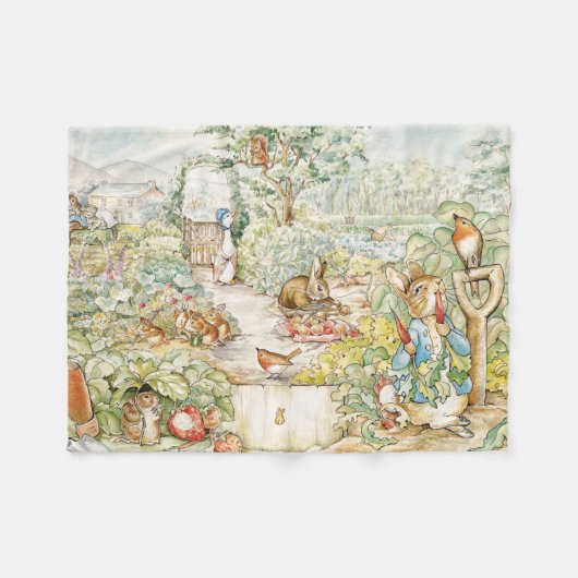 Peter der Kaninchen und Jemima Puddleduck Fleecedecke (Vorderseite (Horizontal))
