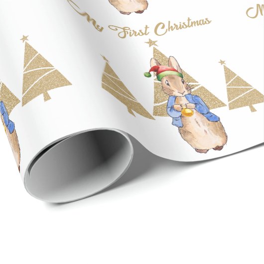 Peter der Kaninchen Weihnachtsmannmütze Erster Wei Geschenkpapier (Rolleneckpunkt)