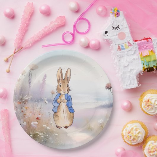 Peter der Kaninchen-Wildblume Pappteller (Party)