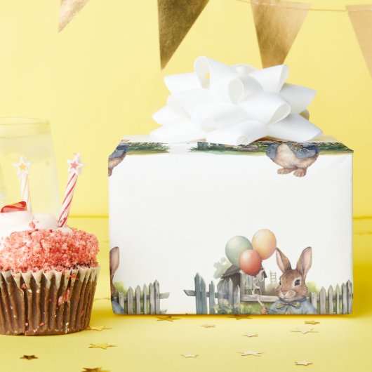 Peter der Kaninchenballons Geschenkpapier (Geburtstagsparty)