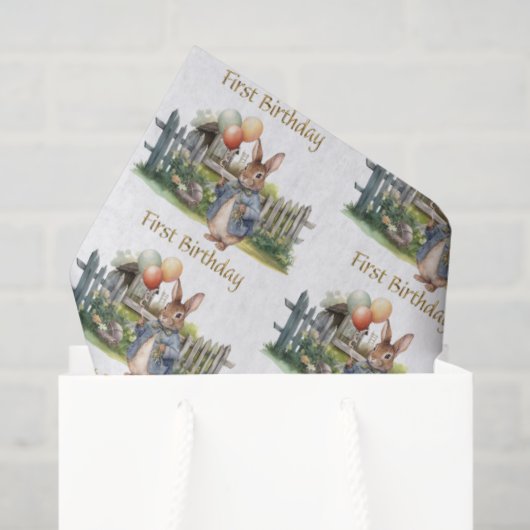 Peter der Kaninchenballons zum ersten Geburtstag Seidenpapier (Geschenktüte)