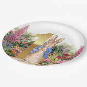 Peter der Kaninchenblütengarten Erster Geburtstag Pappteller (Schrägansicht)