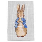 Peter der Kaninchengraue Leinenunterlage Mittlere Geschenktüte (Vorderseite)