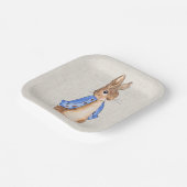 Peter der Kaninchenleinenhintergrund Pappteller (Gewinkelt)