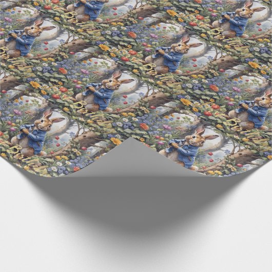 Peter der Kaninchenwald Erster Geburtstag Geschenkpapier (Ecke)