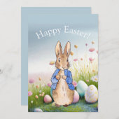 Peter der Osterhase glücklich Ostern Feiertagskarte (Vorne/Hinten)