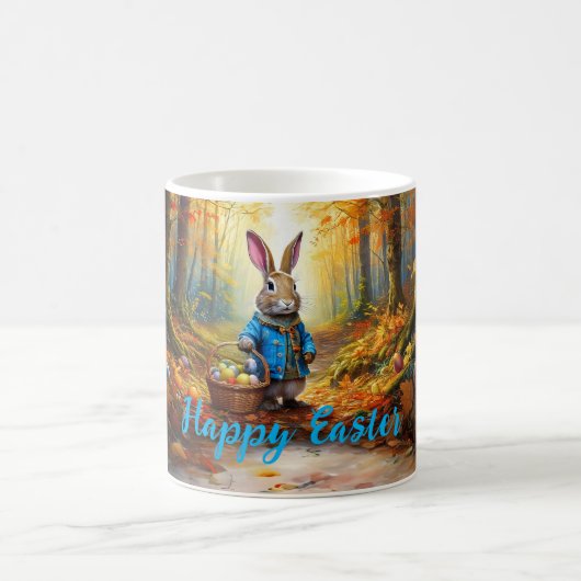 Peter der Osterhase mit Eierkörbchen Kaffeetasse (Mittel)