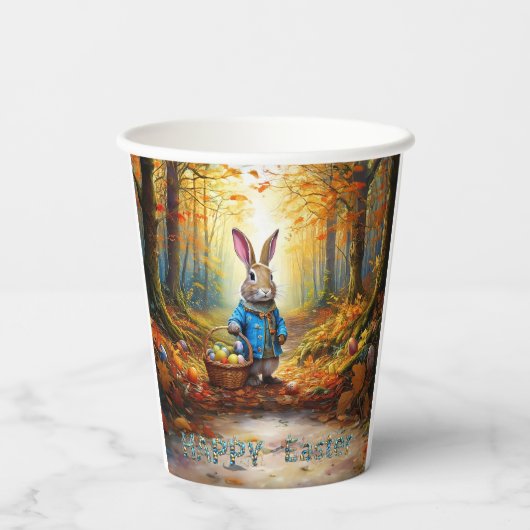 Peter der Osterhase mit Eierkörbchen Pappbecher (Rückseite)
