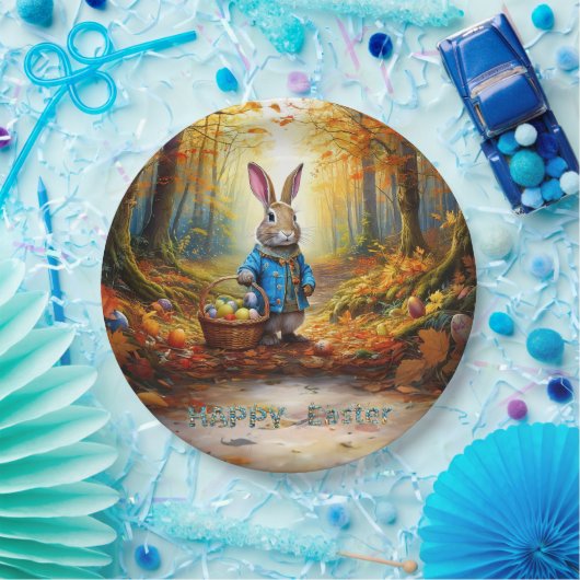 Peter der Osterhase mit Eierkörbchen Pappteller (Party)