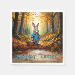 Peter der Osterhase mit Eierkörbchen Serviette