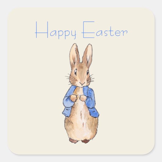 Peter der Osterhasen Quadratischer Aufkleber (Vorderseite)