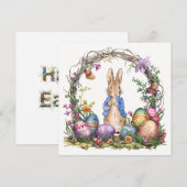 Peter der Osterkaninchen Ostereier Feiertagskarte (Vorne/Hinten)