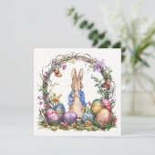 Peter der Osterkaninchen Ostereier Feiertagskarte (Stehend Vorderseite)