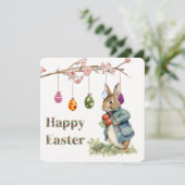 Peter der Osterkaninchen Ostereier Happy Oster (Stehend Vorderseite)