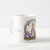 Peter der Osterkaninchen Ostereier Kaffeetasse (Vorderseite Links)