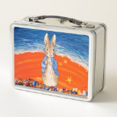 Peter der Rabbit am Strand Metall Brotdose (Rückseite)