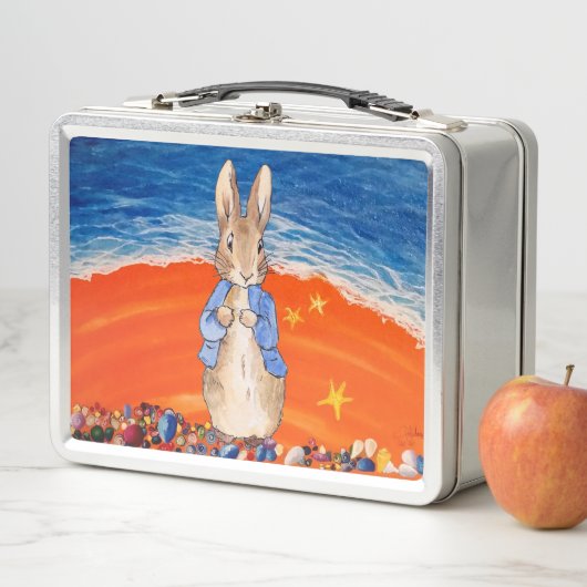 Peter der Rabbit am Strand Metall Brotdose (Beispiel)