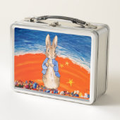 Peter der Rabbit am Strand Metall Brotdose (Vorderseite)