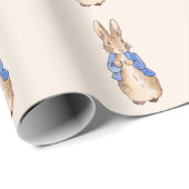 Peter der Rabbit-Beige-Hintergrund Geschenkpapier (Rolleneckpunkt)