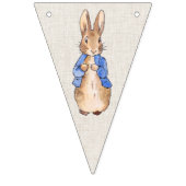 Peter der Rabbit beige Leinen texturiert Hintergru Wimpelkette (Dritte Fahne)