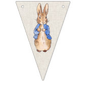 Peter der Rabbit beige Leinen texturiert Hintergru Wimpelkette (Zweite Fahne)
