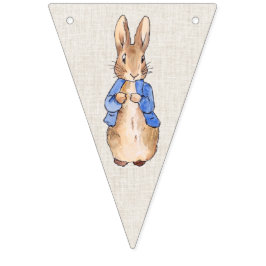 Peter der Rabbit beige Leinen texturiert Hintergru Wimpelkette