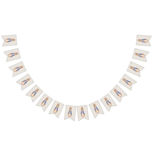 Peter der Rabbit beige Leinen texturiert Hintergru Wimpelkette (Alle)