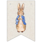 Peter der Rabbit beige Leinen texturiert Hintergru Wimpelkette (Zweite Fahne)