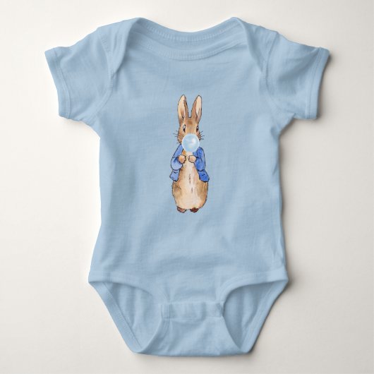 Peter der Rabbit blasen Blue Gum Baby Bodysuit Baby Strampler (Vorderseite)