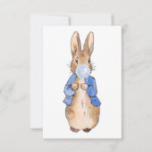 Peter der Rabbit bläst blauer Kaugummi Dankeskarte (Vorderseite)