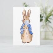 Peter der Rabbit bläst blauer Kaugummi Dankeskarte (Stehend Vorderseite)