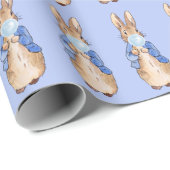 Peter der Rabbit bläst blauer Kaugummi Geschenkpapier (Rolleneckpunkt)
