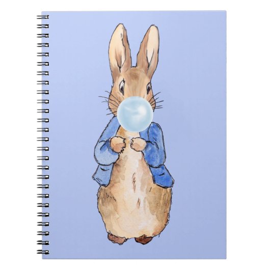 Peter der Rabbit bläst blauer Kaugummi Notizblock (Vorderseite)