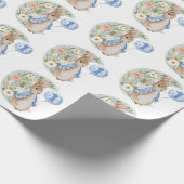 Peter der Rabbit Blue Birthday Balloon Geschenkpapier (Ecke)