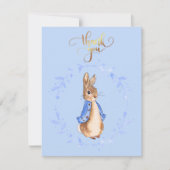 Peter der Rabbit Blue Wreath Gold Danke, dass Sie Dankeskarte (Vorderseite)
