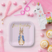 Peter der Rabbit blühende rosa Blase Kaugummi Pappteller (Party)