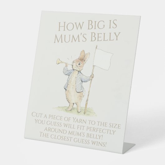 Peter der Rabbit Bunny Wie groß ist Mama's Bauch Sockelschild (Vorderseite)