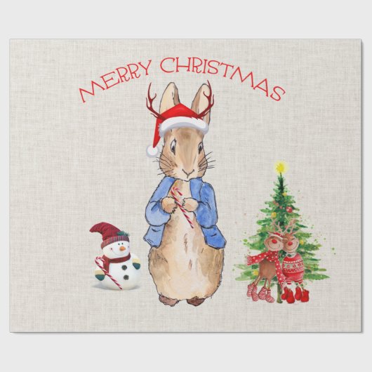 Peter der Rabbit feiert Weihnachten Geschenkpapier (Flach)