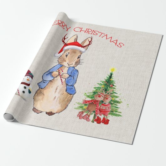 Peter der Rabbit feiert Weihnachten Geschenkpapier (Ungerollt)