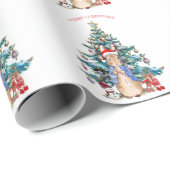 Peter der Rabbit feiert Weihnachten Geschenkpapier (Rolleneckpunkt)