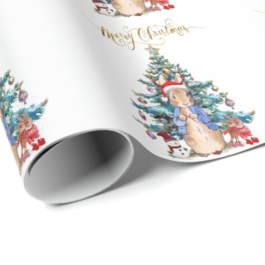 Peter der Rabbit feiert Weihnachten Geschenkpapier (Rolleneckpunkt)