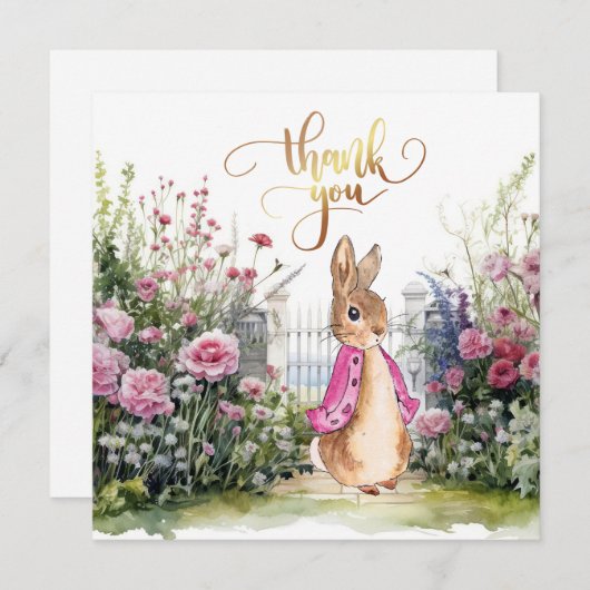 Peter der Rabbit Flopsy im Garten Dankeskarte (Vorne/Hinten)