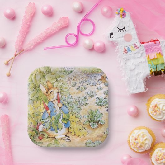 Peter der Rabbit frisst Karotte Pappteller (Party)