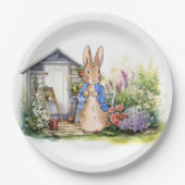 Peter der Rabbit-Gartenschuppen Pappteller (Vorderseite)