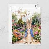 Peter der Rabbit in seinem Garten Danke Postkarte (Vorne/Hinten)