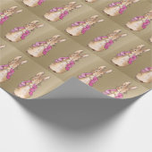 Peter der Rabbit Pink Jacke Blumenrahmen Geschenkpapier (Ecke)