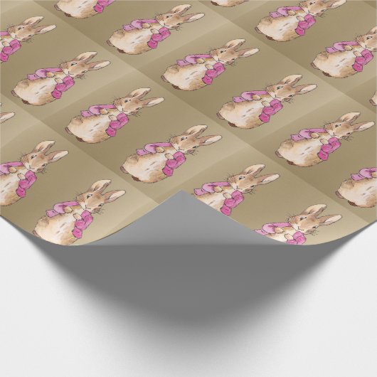 Peter der Rabbit Pink Jacke Blumenrahmen Geschenkpapier (Ecke)