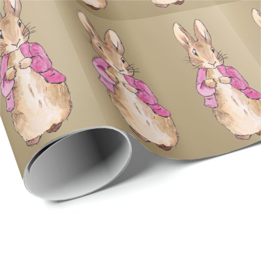 Peter der Rabbit Pink Jacke Blumenrahmen Geschenkpapier (Rolleneckpunkt)