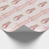 Peter der Rabbit Pink Jacke Blumenrahmen Geschenkpapier (Ecke)