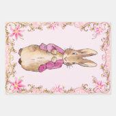 Peter der Rabbit Pink Jacke Blumenrahmen Geschenkpapier Set (Vorderseite)